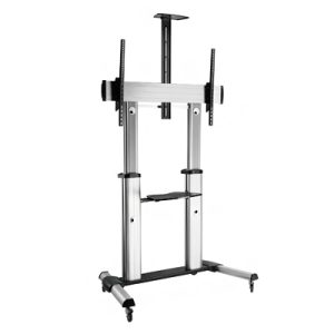 Equip Soporte de Pantalla de Suelo con Ruedas 60"-100" - Dos Estantes - Gestion de Cables - Peso Max 100kg - VESA 1000x600mm