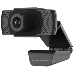 Conceptronic Webcam Full HD 1080p USB 2.0 - Microfono Integrado - Enfoque Fijo - Angulo de Vision 90º - Cable de 1.50m - Color Negro