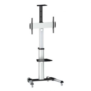 Equip Soporte de Pantalla de Suelo con Ruedas 37"-70" - Bloqueo de Ruedas - Dos Estantes - Gestion de Cables - Peso Max 50kg - VESA 600x400mm