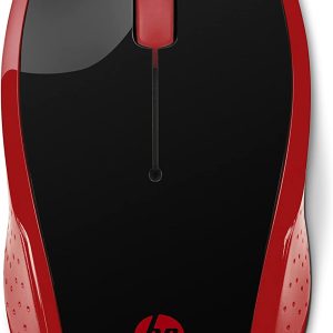 HP 200 Raton Inalambrico USB 1000dpi - 3 Botones - Uso Ambidiestro - Color Negro/Rojo
