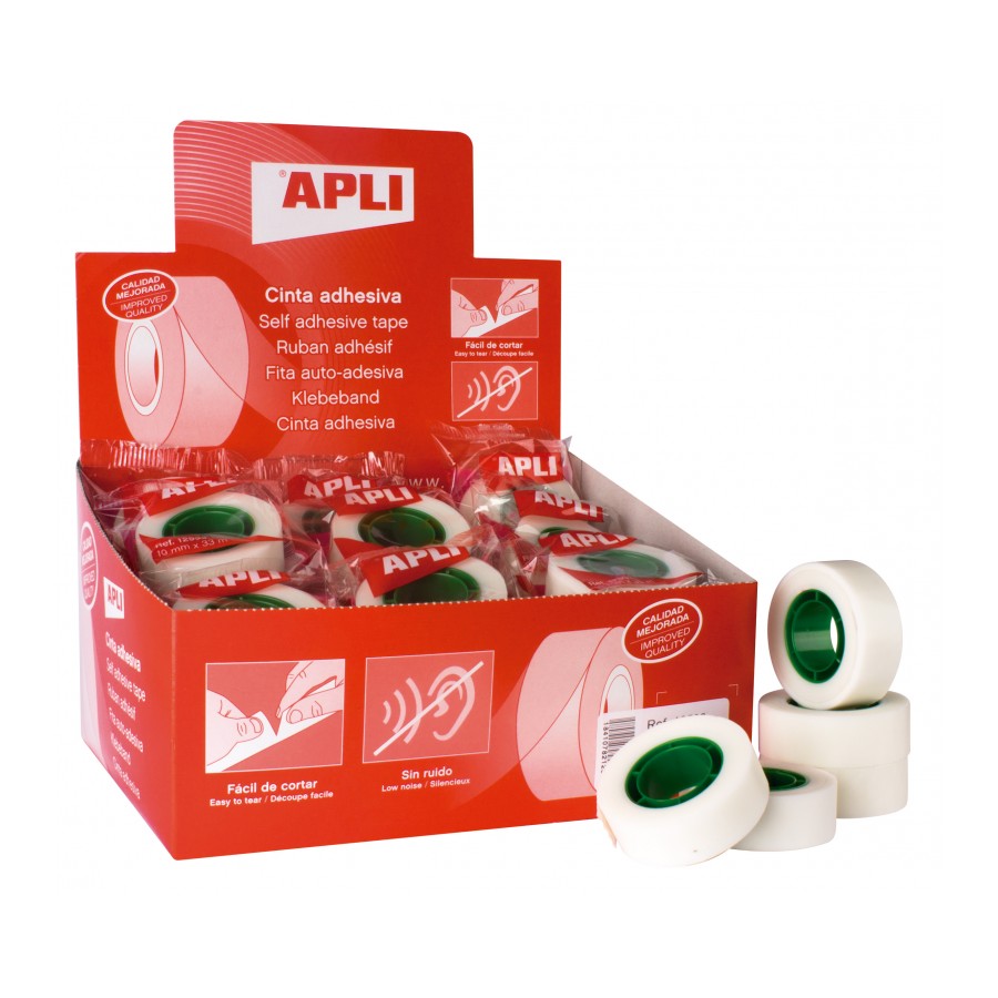 Apli Expositor de 35 Cintas Adhesivas Invisibles 19 mm x 33 m