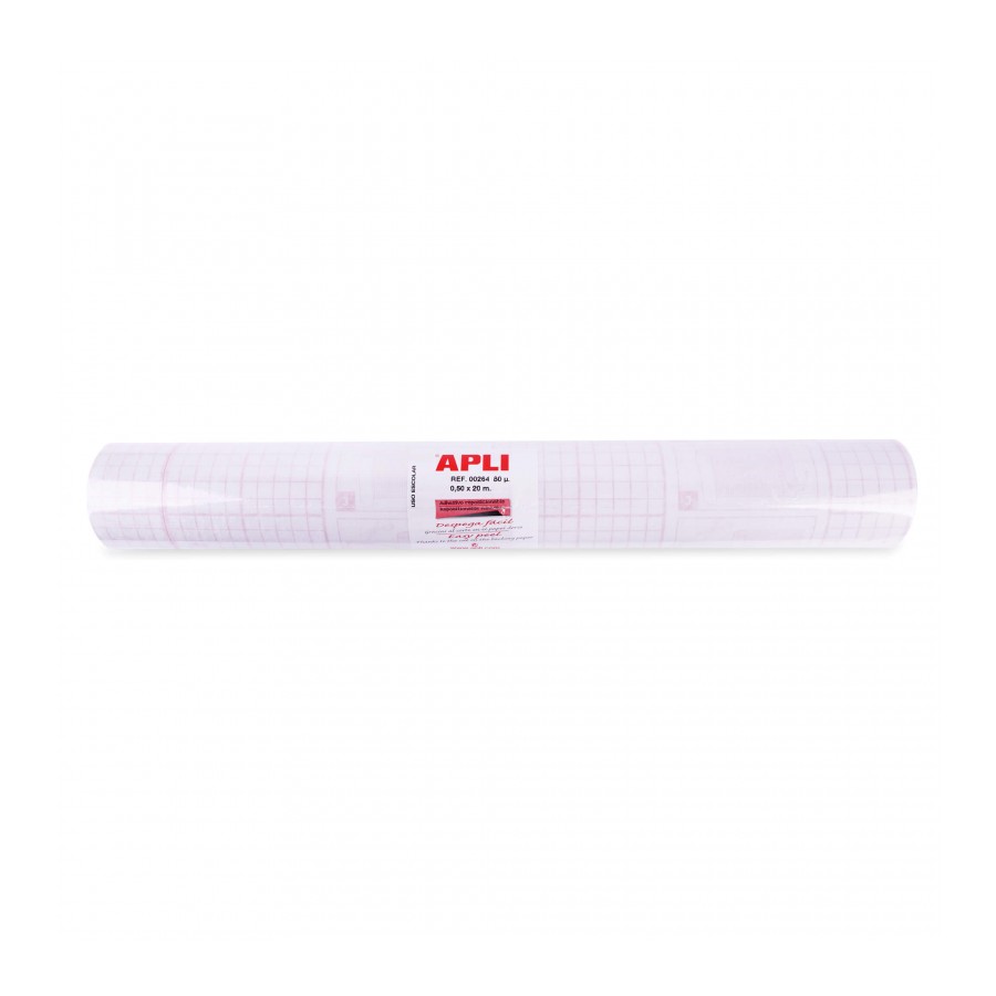 Apli Forro de Libros en Rollo 80µ 20 x 0.5 m - Polipropileno - Adhesivo Reposicionable - Alta Resistencia
