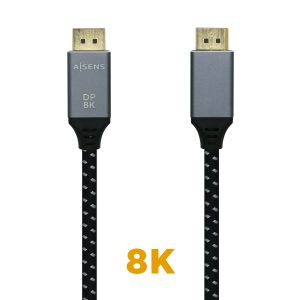 Aisens Cable Displayport V1.4 8K@60hz - DP/M-DP/M - 1.0m - Color Gris