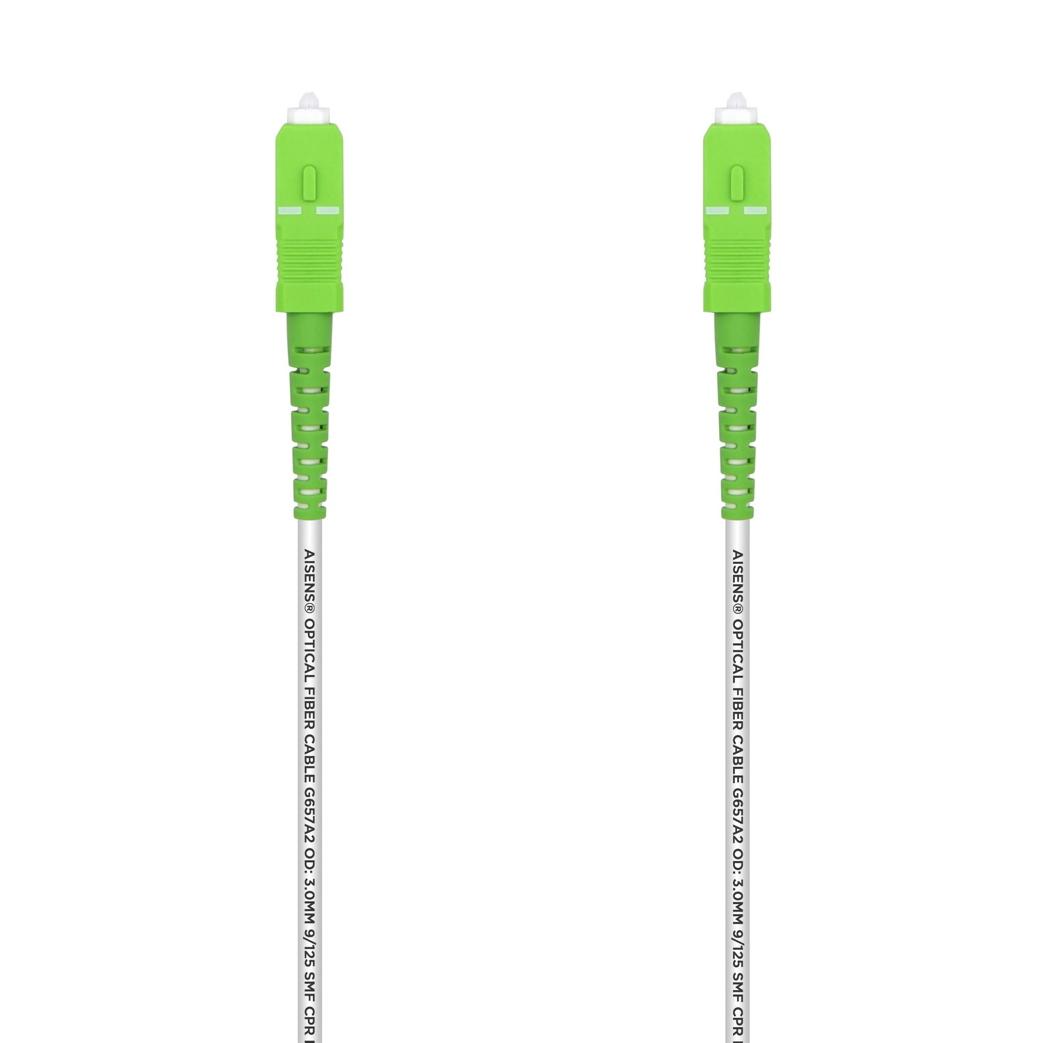 Aisens Cable Fibra Optica Latiguillo G657A2 3.0 9/125 SMF Simplex CPR Dca LSZH - SC/APC-SC/APC - 40M - Color Blanco