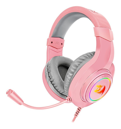 Redragon H260 Hylas Auriculares Gaming con Microfono Flexible - Iluminacion RGB - Diadema Ajustable - Almohadillas Acolchadas - Control en Auricular - Cable de 2m
