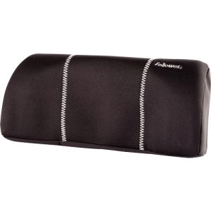 Fellowes Cojin Lumbar Portatil - Correa Ajustable - Funda Extraible y Lavable - Color Negro