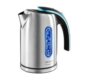 Cecotec ThermoSense 220 Steel Hervidor de Agua 1630W - Capacidad 1,2L - Acero Inoxidable - Libre de BPA - Filtro Antical - Base con Giro 360º - Doble Sistema de Seguridad