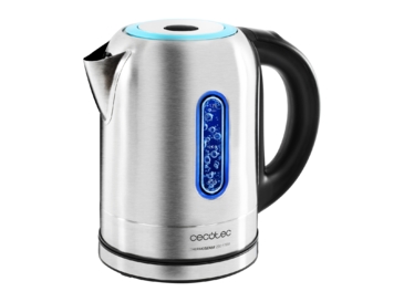 Cecotec ThermoSense 290 Steel Hervidor de Agua 2200W - Capacidad 1,7L - Acero Inoxidable - Ajuste Electronico de Temperatura - Libre de BPA - Filtro Antical - Base con Giro 360º - Doble Sistema de Seguridad