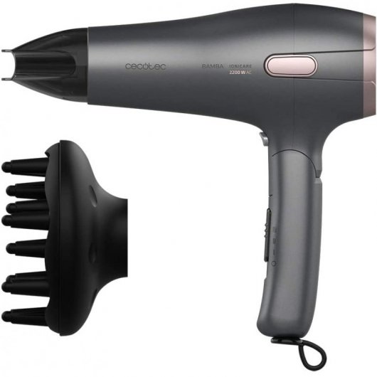 Cecotec Bamba IoniCare 5250 EasyCollect Pro Secador de Pelo Ionico 2100W DC - Funcion Recogecables Automatico - Plegable - Ion Real - Boquilla Concentradora y Difusor - 2 Velocidades