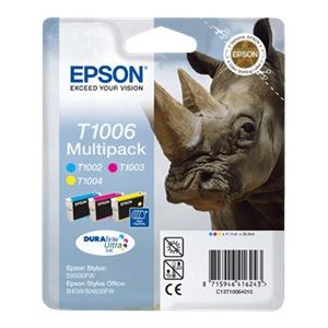 Epson T1006 Pack de 3 Cartuchos de Tinta Originales - Cyan, Magenta, Amarillo - C13T10064010