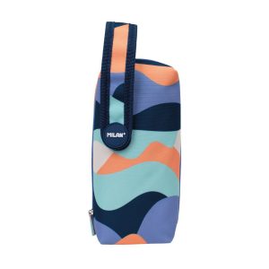 Milan The Fun Pack de 4 Estuches portatodo con Contenido de Serie - Contenido: Goma de Borrar, 2 Sacapuntas, 1 Lapiz de Grafito HB, 3 Boligrafos (Verde, Negro y Rojo), 1 Regla de 15 cm, 12 Lapices de Colores Ergo y 12 Rotuladores