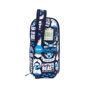 Milan The Yeti Pack de 4 Estuches portatodo con Contenido de Serie - Contenido: Goma de Borrar, 2 Sacapuntas, 1 Lapiz de Grafito HB, 3 Boligrafos (Verde, Negro y Rojo), 1 Regla de 15 cm, 12 Lapices de Colores Ergo y 12 Rotuladores