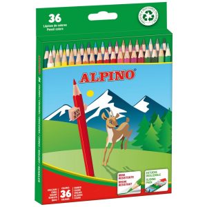 Alpino Pack de 36 Lapices de Colores Creativos - Mina de 3mm Resistente a la Rotura - Bandeja Extraible - Colores Vivos y Brillantes Surtido