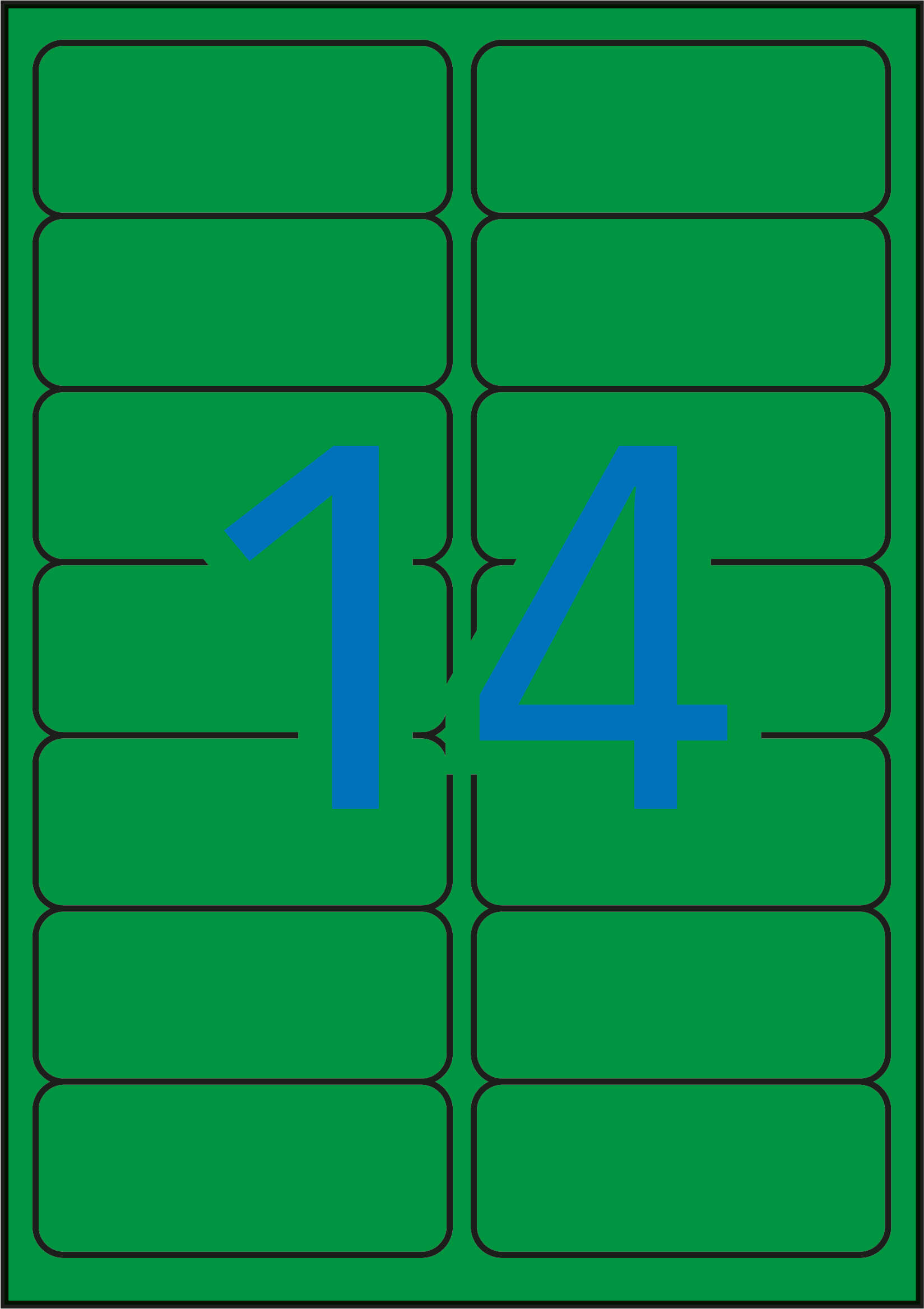 Apli Etiquetas Verdes Permanentes 99.1 x 38.1mm 20 Hojas