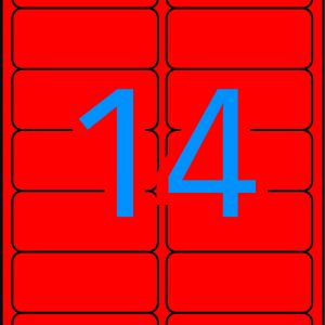Apli Etiquetas Rojas Permanentes 99.1 x 38.1mm 20 Hojas
