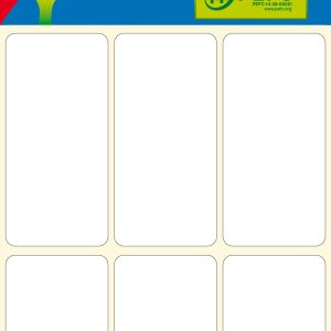 Apli Etiquetas Minibolsa Blancas 26.0 x 54.0mm 6 Hojas