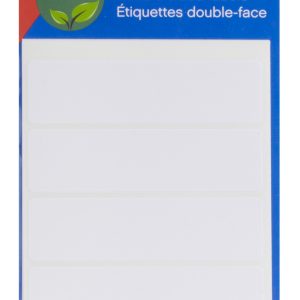Apli Etiquetas Doble Frontal Blancas 20.0 x 75.0mm