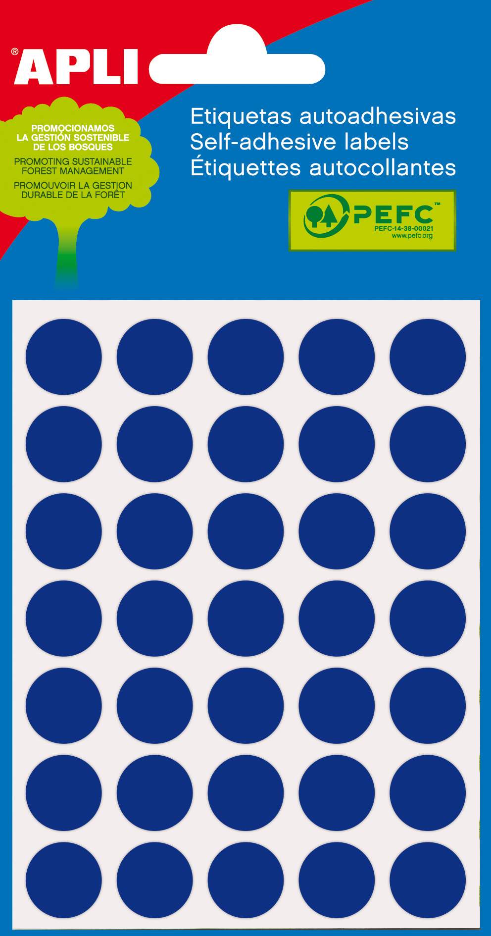 Apli Etiquetas Minibolsa Azules Ø 13.0mm 5 Hojas