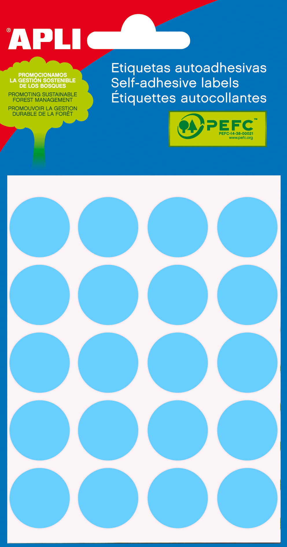 Apli Etiquetas Minibolsa Azules Ø 19.0mm 5 Hojas