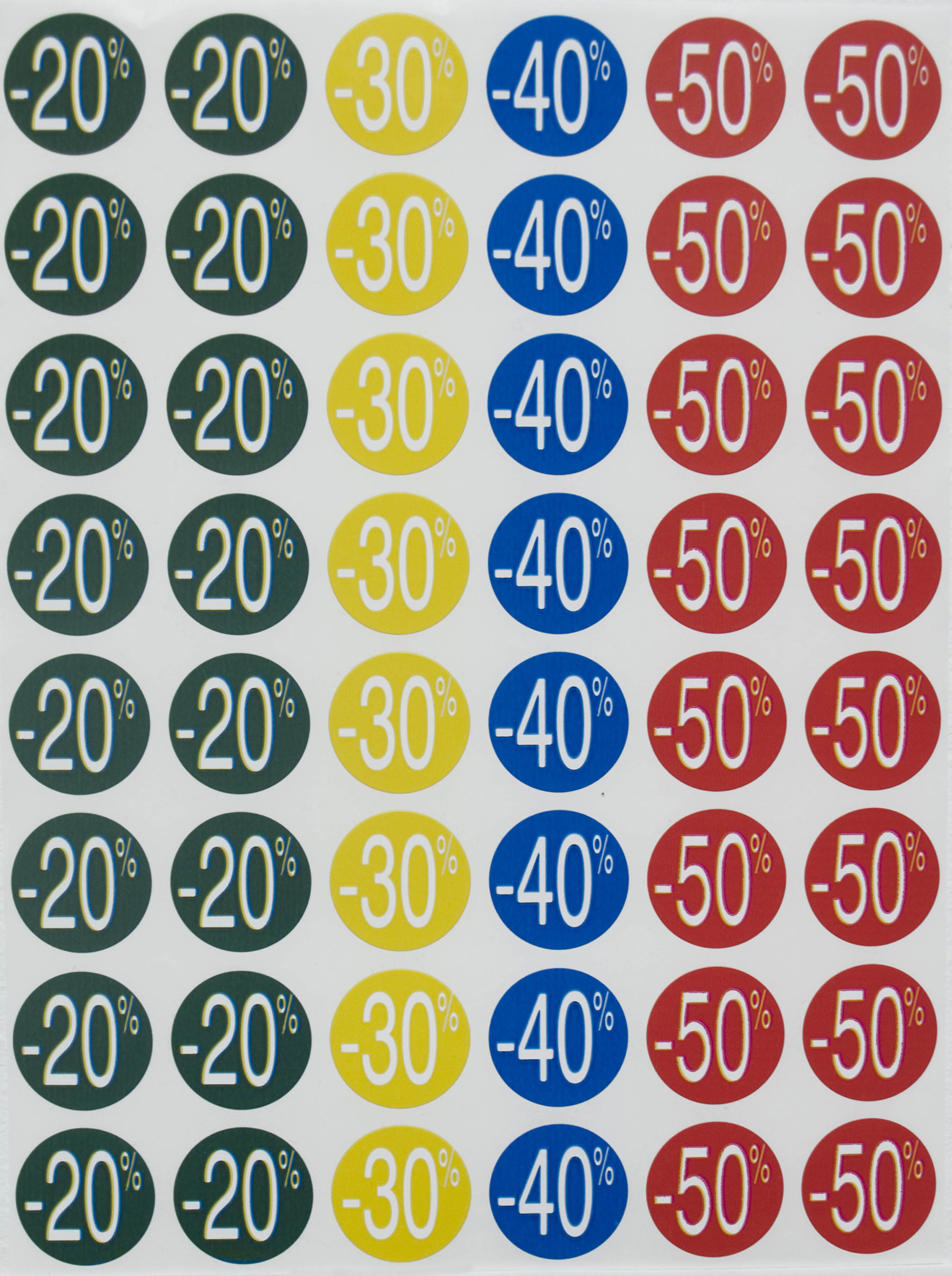 Apli Etiquetas de Descuento -20%/-50% Ø 24mm 5 Hojas