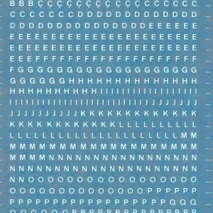 Apli Letras Transferibles Blancas 2.5mm - 730 Caracteres - Facil Aplicacion y Gran Adherencia - Versatil para Diferentes Superficies - Blanco