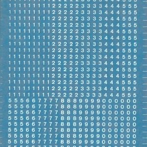 Apli Numeros Transferibles - 2.5mm - Facil Aplicacion - Resistentes al Agua - Blancos - 952 Caracteres