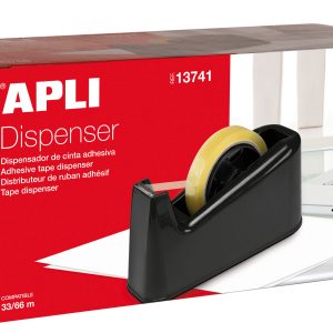 Apli Porta Cinta Trade - para Rollos de 33 y 66 - Facil de Usar y Transportar - Negro