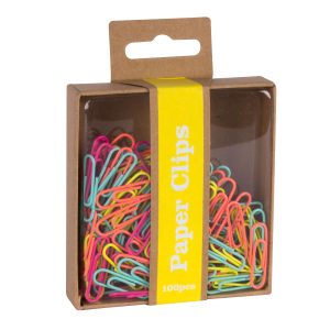 Apli Fluor Collection Clips - 100 Unidades - Colores Fucsia, Amarillo, Naranja y Turquesa - Caja de Carton Kraft con Eurohole - Recambio para Expositor Ref 15146