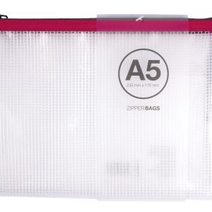 Apli Sobres Porta-Todo de Goma Eva Transparente - Tamaño A5 (235x175mm) - Suaves, Resistentes y Duraderos - Cierre de Cremallera - Colores Surtidos
