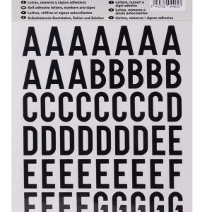Apli Letras Adhesivas de Palo Mayusculas - Altura 25mm - Color Negro - Pack de 4 Hojas con 209 Letras