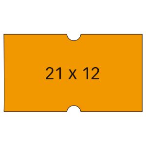 Apli Etiquetas Naranjas para Maquinas de Precios de 1 Linea - Tamaño 21x12mm - Pack de 6 Rollos - Adhesivo Permanente - Compatibles con Modelos 101418 y 101948