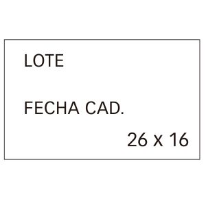 Apli Etiquetas Blancas Removibles 26x16mm para Etiquetadoras de Precios de 2 Lineas - Pack de 6 Rollos - Preimpresas con "Lote" y "Fecha Cad" - Compatibles con Modelos 101419 y 102365