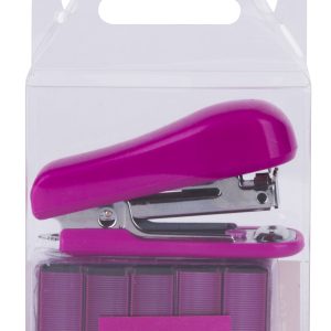 Apli Grapadora Pocket Rosa - Tamaño de Grapas 56mm - Diseño Compacto y Ligero - Incluye 2000 Grapas del Mismo Color