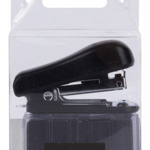 Apli Grapadora Pocket Negra - Tamaño de 56mm para Grapas Nº10 - Capacidad de Unir hasta 20 Hojas de Papel - Diseño Compacto y Ligero - Contiene 1 Grapadora y 2000 Grapas del mismo Color que la Grapadora