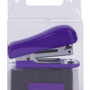 Apli Grapadora Pocket Lila - Tamaño 56mm para Grapas Nº10 - Incluye 2000 Grapas del Mismo Color - Facil de Usar y Transportar - Ideal para Escuela y Hogar