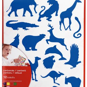 Apli Gomets Animales Salvajes - 204 Unidades por Bolsa - Formas de Elefante, Tigre, Jirafa y Mas - Adhesivo Base Agua y Materiales 100% Reciclables
