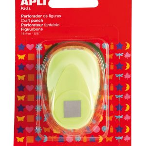Apli Perforadora Cuadrada de Papel - Figura de 16mm - Alta Calidad para Papel, Carton y Cartulina - Deposito de Papel - Doble Uso para Decoracion - Ideal para Manualidades - Color Plateado