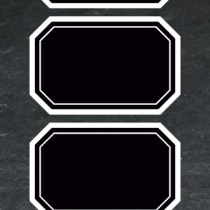 Apli Etiquetas Pizarra Octogonales 65x41mm - Adhesivo Removible - 2 Hojas (10 Etiquetas) - Escritura con Tiza Liquida o Convencional - Borrado con Paño Humedo - Apta para Rotuladores Permanentes - Color Negro