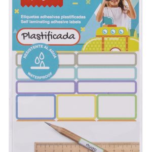 Apli Etiquetas Plastificadas Surtidas - Tres Tamaños: 46.5x10mm (14), 30.5x19mm (3), 30.6x11mm (18) - Alta Calidad y Durabilidad - Film Protector para Mayor Resistencia - Color Blanco