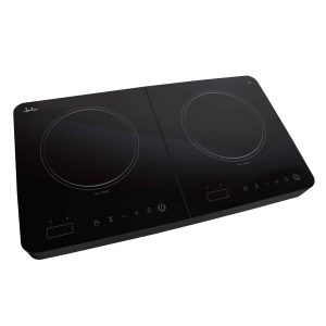 Jata JEVI1460 Cocina Electrica Induccion Portatil de 2 Placas 3500W - Ø 185mm - Control Tactil - Temporizador 240min - Rango de Temperatura 60º - 240º - Indicadores luminosos