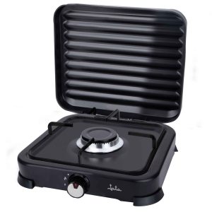Jata JECG2701 Cocina de Gas Portatil 1 Fuego - Tapa Protectora - Apta para Propano y Butano