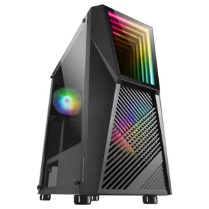 Mars Gaming MC777 Infinity Mirror Caja Semitorre ATX, Micro ATX, Mini-ITX - Lateral Cristal Templado - Iluminacion ARGB - Tamaño HDD 2.5", 3.5" - USB-A 3.0, USB-A 2.0 y Audio - 2 Ventiladores 120mm FRGB - Soporta Refrigeracion Liquida