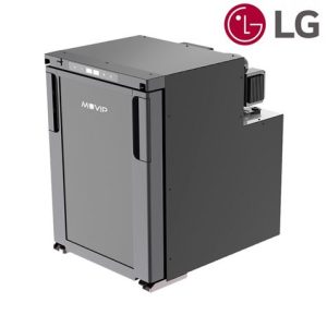 Muvip Nevera Fija con Compresor LG 50L 60W - Conexion 12/24V - Apertura Frontal - Proteccion Bateria - Luz LED - Temperatura Regulable - Dos Zonas de Frio - Color Gris