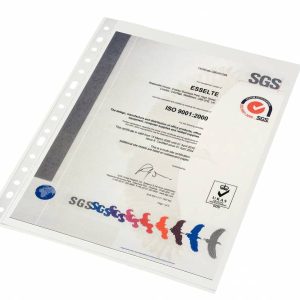 Esselte Funda Porta Documentos Folio - PP - Piel de Naranja - Calidad Estandar Multitaladro-16 - Bolsa 10 - Transparente