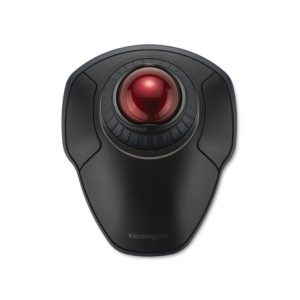 Kensington Orbit Raton Trackball Inalambrico Bluetooth 3.0 Le o USB 2,4 GHz 1600dpi - Anillo de Desplazamiento - Uso Ambidiestro - Color Negro/Rojo
