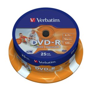 Verbatim DVD-R Printables 16x 4.7GB (Tarrina 25 Uds)