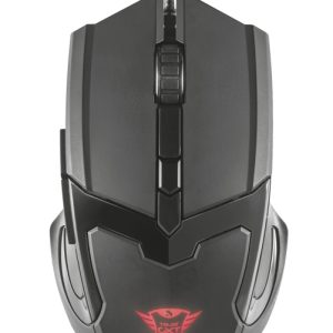 Trust Gaming GXT 101 Gav Raton USB 4800dpi - Iluminacion LED - 5 Botones - Uso Ambidiestro - Cable Trenzado de 1.80m - Color Negro