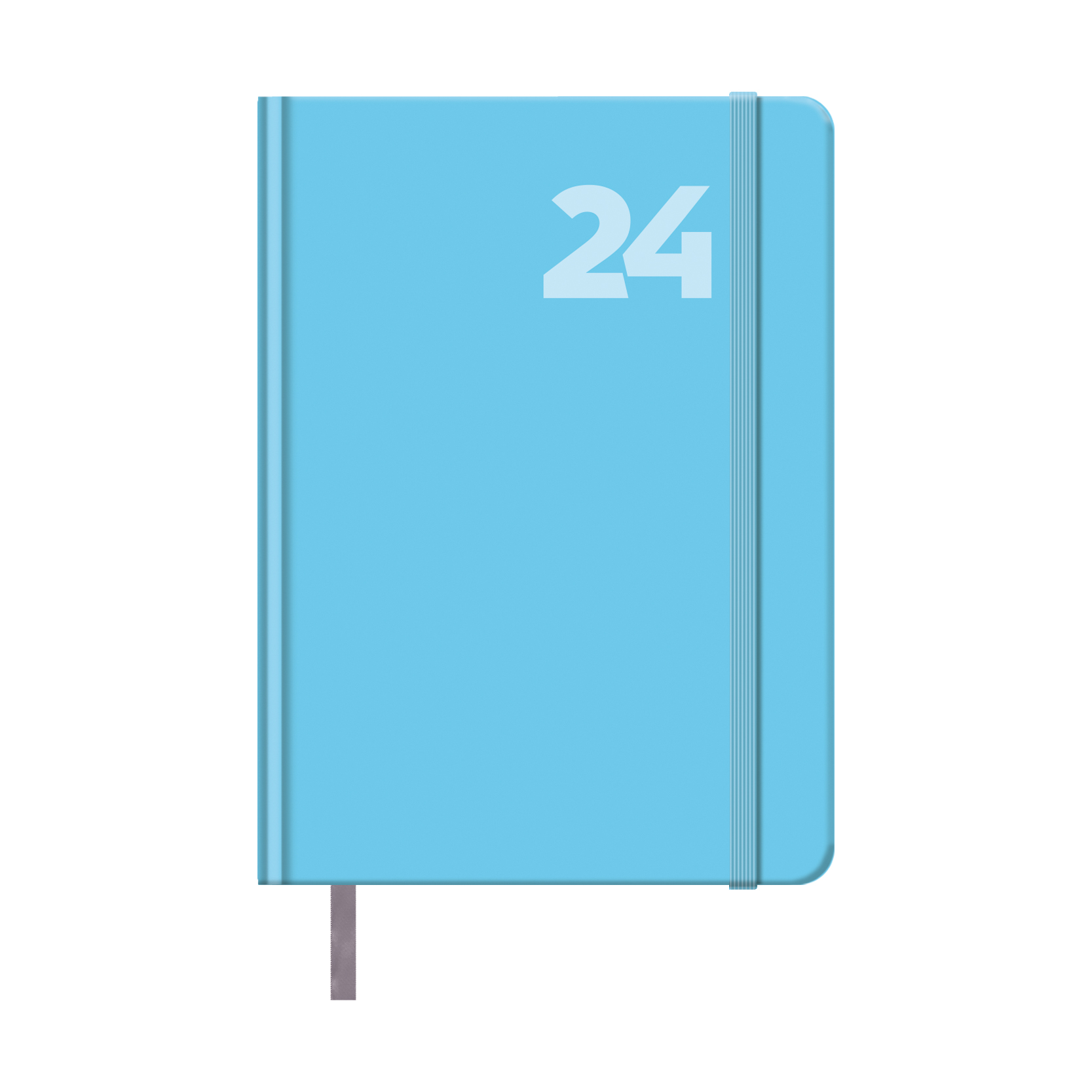 Dohe Capri Agenda Anual - Dia Pagina - Cubierta en Papel Impreso Plastificado Mate - Cierre de Goma Elastica - Sabado y Domingo misma Pagina - Tamaño 14x20cm - Color Azul