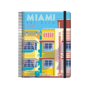 Dohe Traveller Miami Agenda Anual - Dia Pagina - Cierre con Goma Elastica - Tamaño 15x21cm