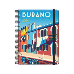 Dohe Traveller Burano Agenda Anual - Dia Pagina - Cierre con Goma Elastica - Tamaño 15x21cm
